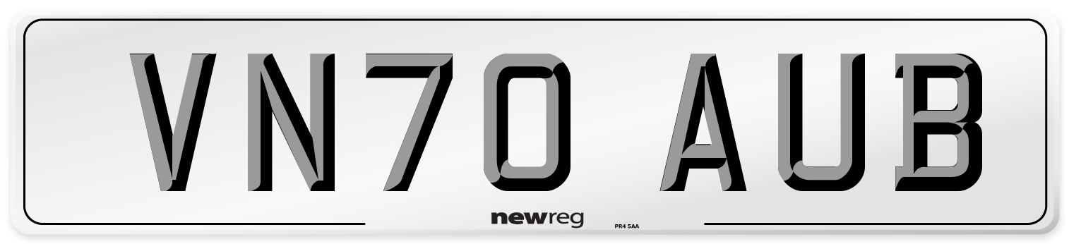 VN70 AUB Number Plate from New Reg